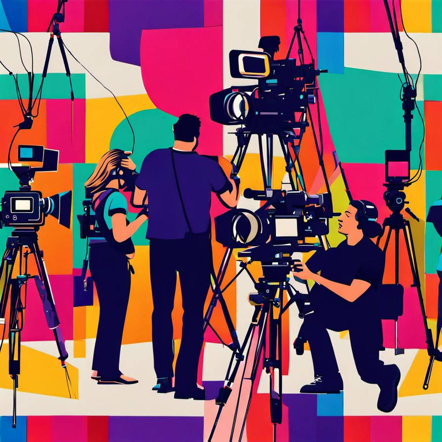 TV Studio Production Colorful People