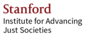 The Stanford Institute for Advancing Just Societies logo, with Stanford in red and Institute for Advancing Just Societies in black text below it.