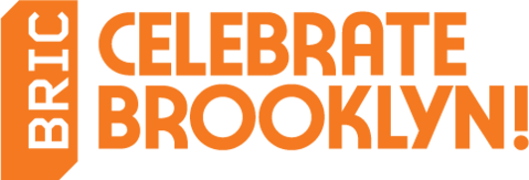 Orange and white logo with text: BRIC in a vertical orange rectangle on the left and CELEBRATE BROOKLYN! in bold orange letters to the right.